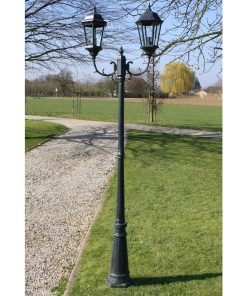 Vrtna stupna svjetiljka 230 cm tamnozelena/crna aluminijska