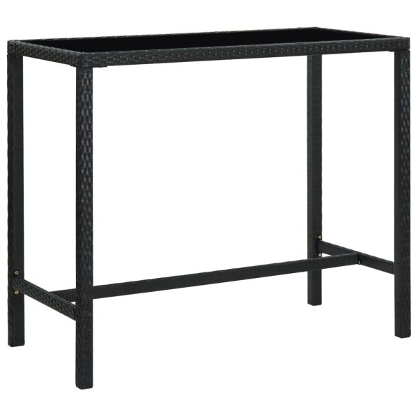 Vrtni barski stol crni 130 x 60 x 110 cm od poliratana i stakla