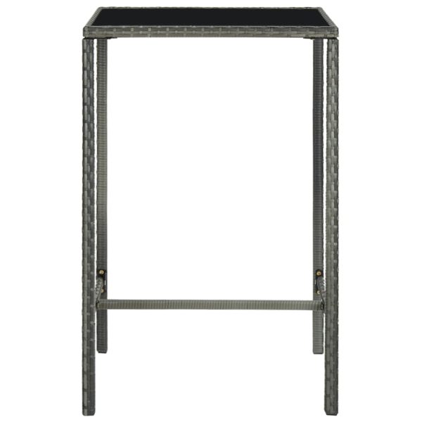 Vrtni barski stol sivi 70 x 70 x 110 cm od poliratana i stakla