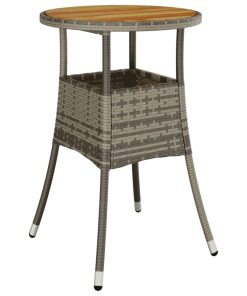 Vrtni stol Ø 60 x 75 cm od bagremovog drva i poliratana sivi