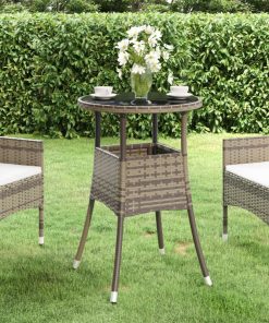 Vrtni stol Ø 60 x 75 cm od kaljenog stakla i poliratana sivi