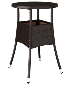 Vrtni stol Ø 60 x 75 cm od kaljenog stakla i poliratana smeđi