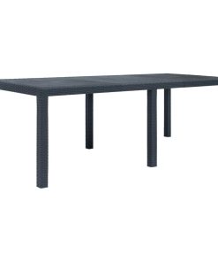 Vrtni stol antracit 220 x 90 x 72 cm plastika s izgledom ratana