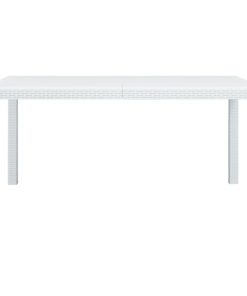 Vrtni stol bijeli 150 x 90 x 72 cm plastika s izgledom ratana