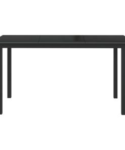 Vrtni stol crni 150 x 90 x 74 cm od aluminija i stakla
