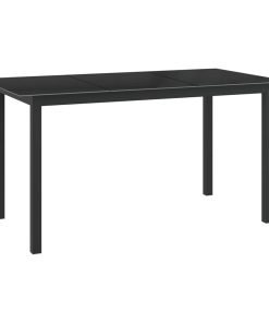 Vrtni stol crni 150 x 90 x 74 cm od aluminija i stakla