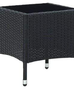 Vrtni stol crni 40 x 40 x 45 cm od poliratana