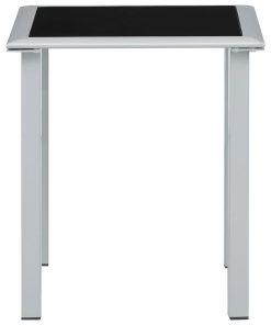 Vrtni stol crno-srebrni 41 x 41 x 45 cm od čelika i stakla