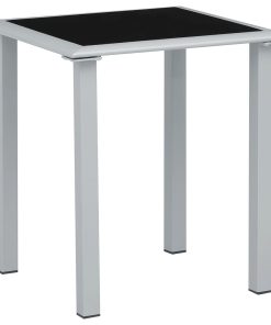 Vrtni stol crno-srebrni 41 x 41 x 45 cm od čelika i stakla