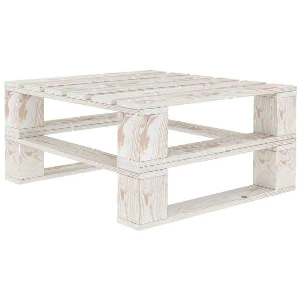 Vrtni stol od paleta bijeli drveni