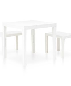 Vrtni stol s 2 klupe plastični bijeli