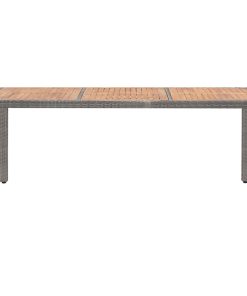 Vrtni stol sivi 190x90x75 cm poliratan i masivno bagremovo drvo