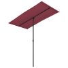 Vrtni suncobran s aluminijskom šipkom 180 x 110 cm bordo