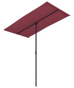 Vrtni suncobran s aluminijskom šipkom 180 x 110 cm bordo