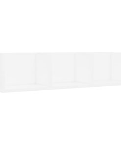 Zidna polica za CD-ove bijela 75 x 18 x 18 cm od iverice