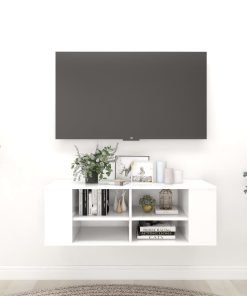 Zidni TV ormarić bijeli 102 x 35 x 35 cm od iverice