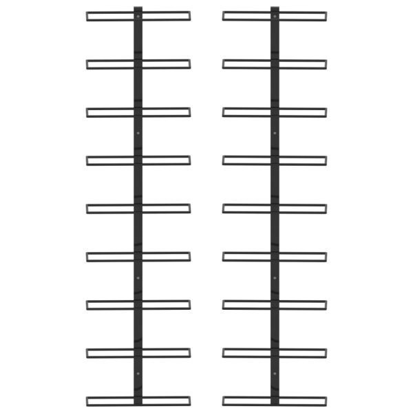 Zidni stalci za vino za 18 boca 2 kom crni željezni