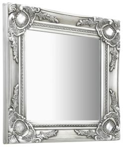 Zidno ogledalo u baroknom stilu 40 x 40 cm srebrno