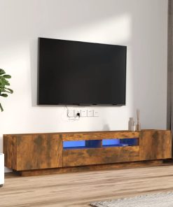 2-dijelni set TV ormarića LED boja dimljenog hrasta drveni