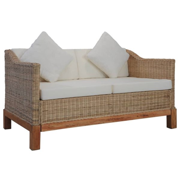 2-dijelni set sofa od prirodnog ratana s jastucima