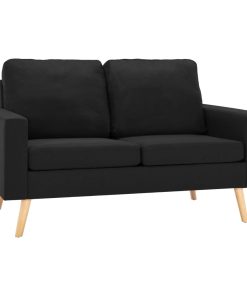 2-dijelni set sofa od tkanine crni