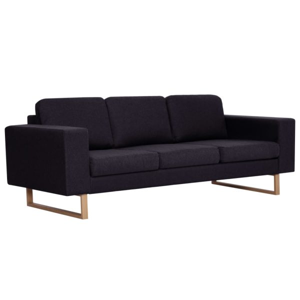 2-dijelni set sofa od tkanine crni - Image 3