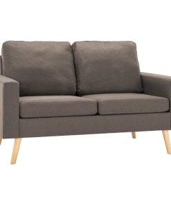 2-dijelni set sofa od tkanine smeđe-sivi