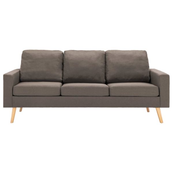 2-dijelni set sofa od tkanine smeđe-sivi - Slika 3