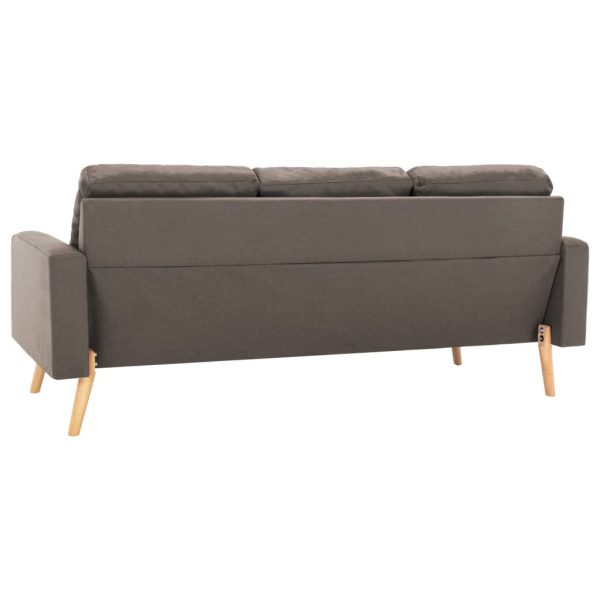 2-dijelni set sofa od tkanine smeđe-sivi - Image 4