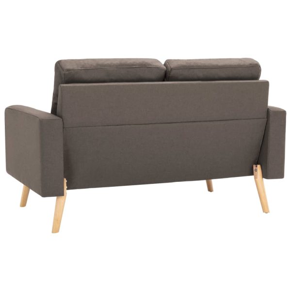 2-dijelni set sofa od tkanine smeđe-sivi - Image 4