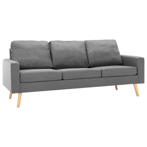 2-dijelni set sofa od tkanine svjetlosivi