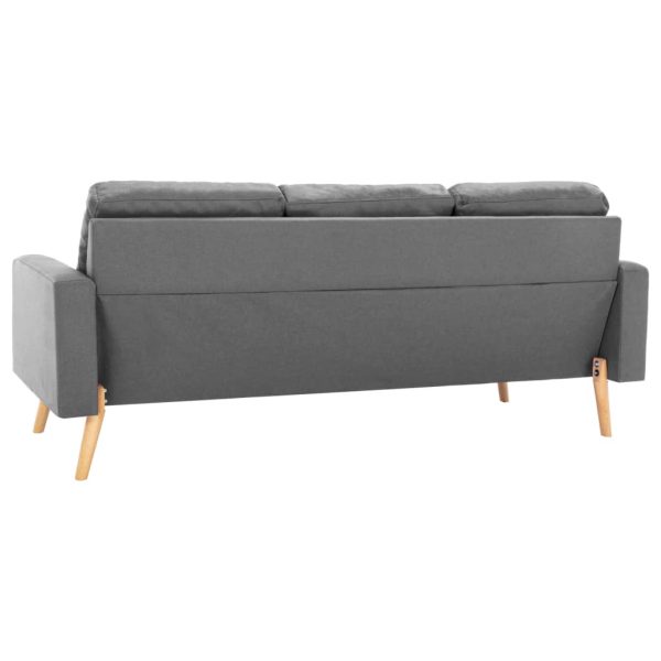 2-dijelni set sofa od tkanine svjetlosivi - Image 4