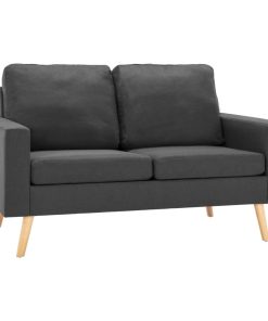 2-dijelni set sofa od tkanine tamnosivi