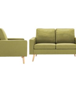 2-dijelni set sofa od tkanine zeleni