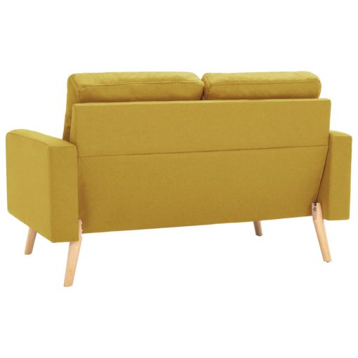 2-dijelni set sofa od tkanine žuti - Image 4