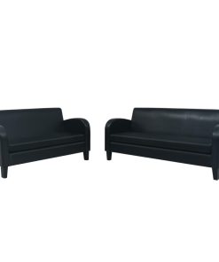 2-dijelni set sofa od umjetne kože crni