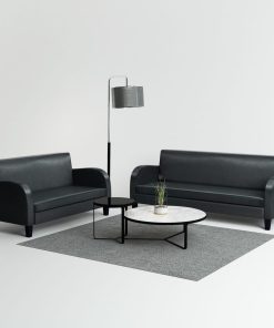 2-dijelni set sofa od umjetne kože crni