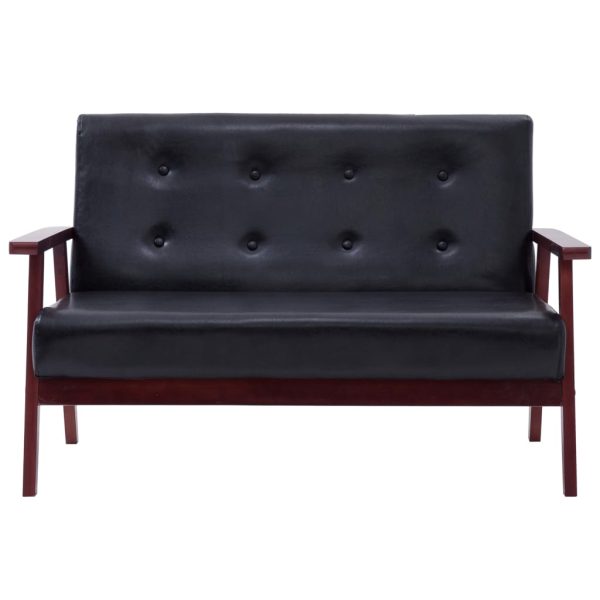 2-dijelni set sofa od umjetne kože crni - Image 4