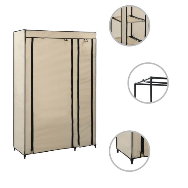 282424 Folding Wardrobes 2 pcs Cream 110x45x175 cm Fabric - Image 3