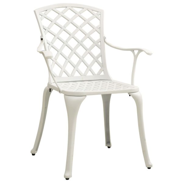 3-dijelni bistro set od lijevanog aluminija bijeli - Slika 4