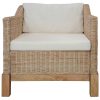 3-dijelni set sofa od prirodnog ratana s jastucima