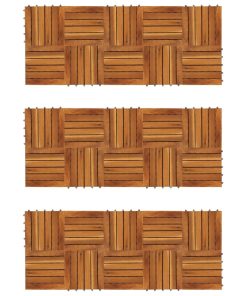 30-dijelni set pločica za trijem s okomitim uzorkom 30 x 30 cm bagrem