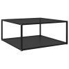 322893 Coffee Table Black 80x80x35 cm Tempered Glass