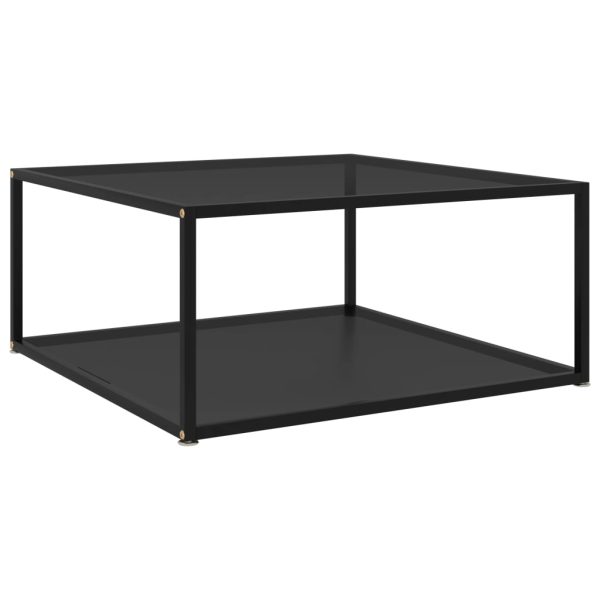 322893 Coffee Table Black 80x80x35 cm Tempered Glass