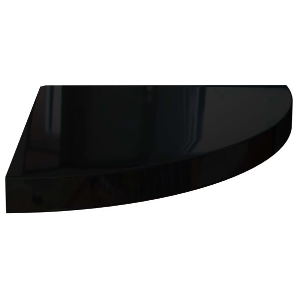 323910 Floating Corner Shelf High Gloss Black 35x35x3