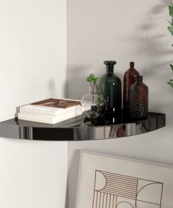 323910 Floating Corner Shelf High Gloss Black 35x35x3