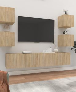 6-dijelni set TV ormarića boja hrasta sonome konstruirano drvo