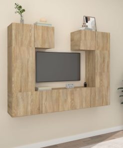 6-dijelni set TV ormarića boja hrasta sonome konstruirano drvo