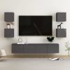 6-dijelni set TV ormarića visoki sjaj sivi od iverice