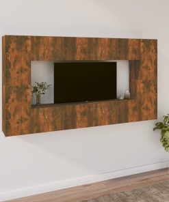 8-dijelni set TV ormarića boja dimljenog hrasta drveni